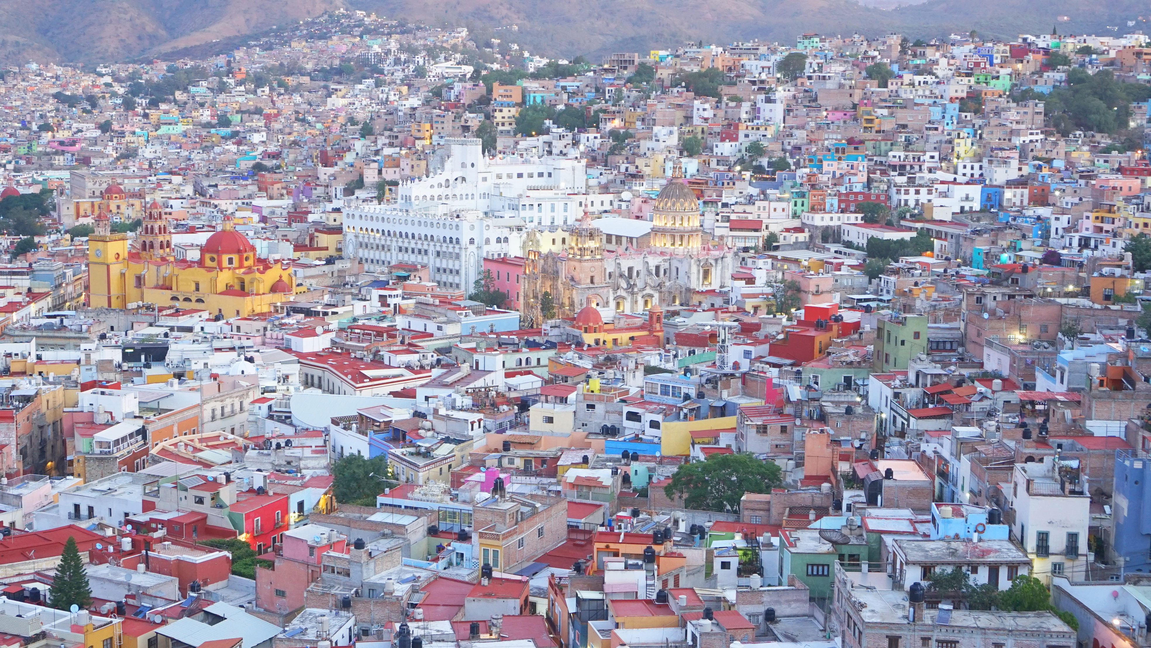 looking down at the city